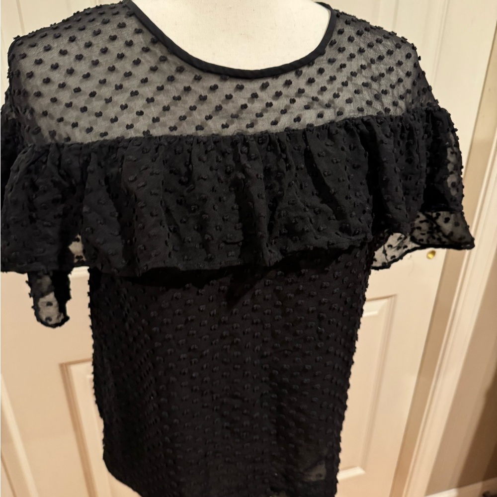 J. Crew Ruffle Blouse ruffles silk dots